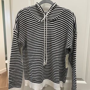 RD Style striped knit hoodie